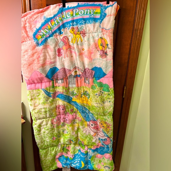 HASBRO VTG 80s My Little Pony side zip sleeping bag. Clean, no stains. - Picture 1 of 8